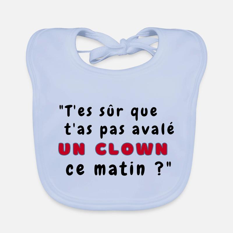 T-shirt Le chat clown - Bavoir bio Bébé - bleu ciel