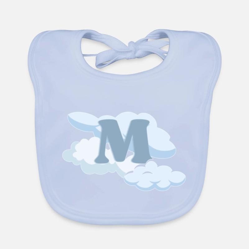 Blauer Buchstabe M Baby Bio-Lätzchen
