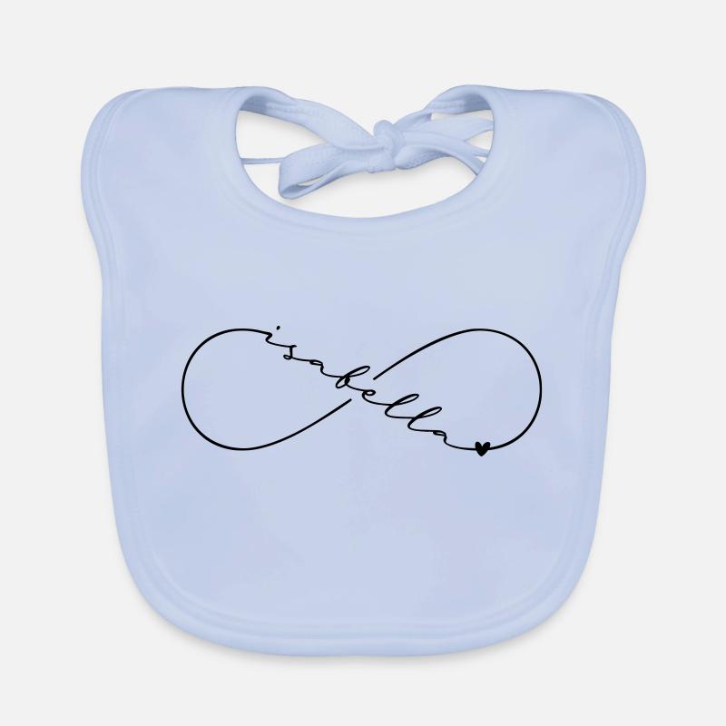 Isabella Name Infinity Symbol Organic Baby Bibs