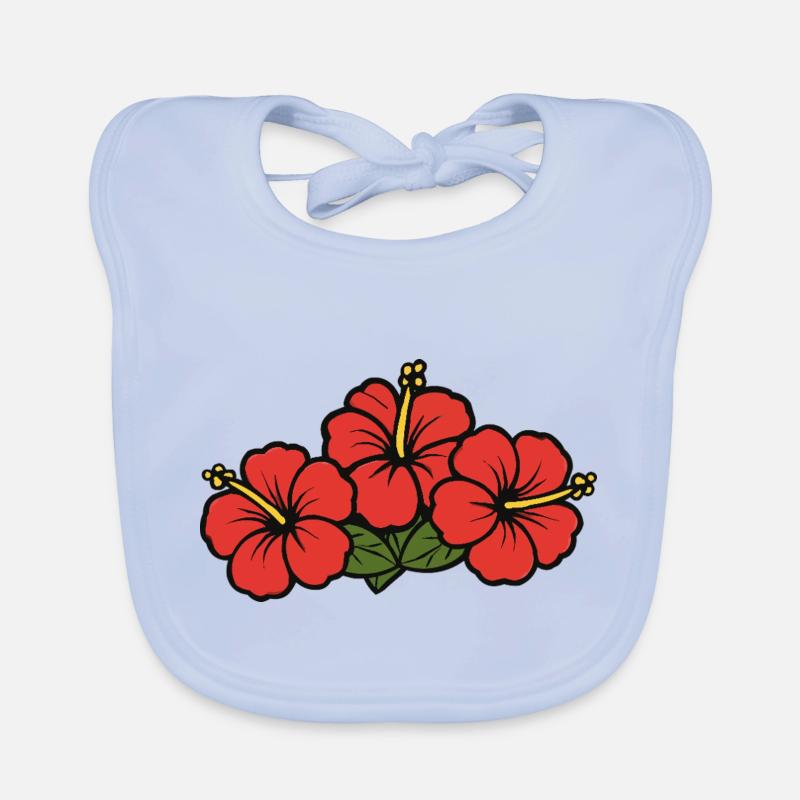 Fleurs d’hibiscus Bavoir bio Bébé