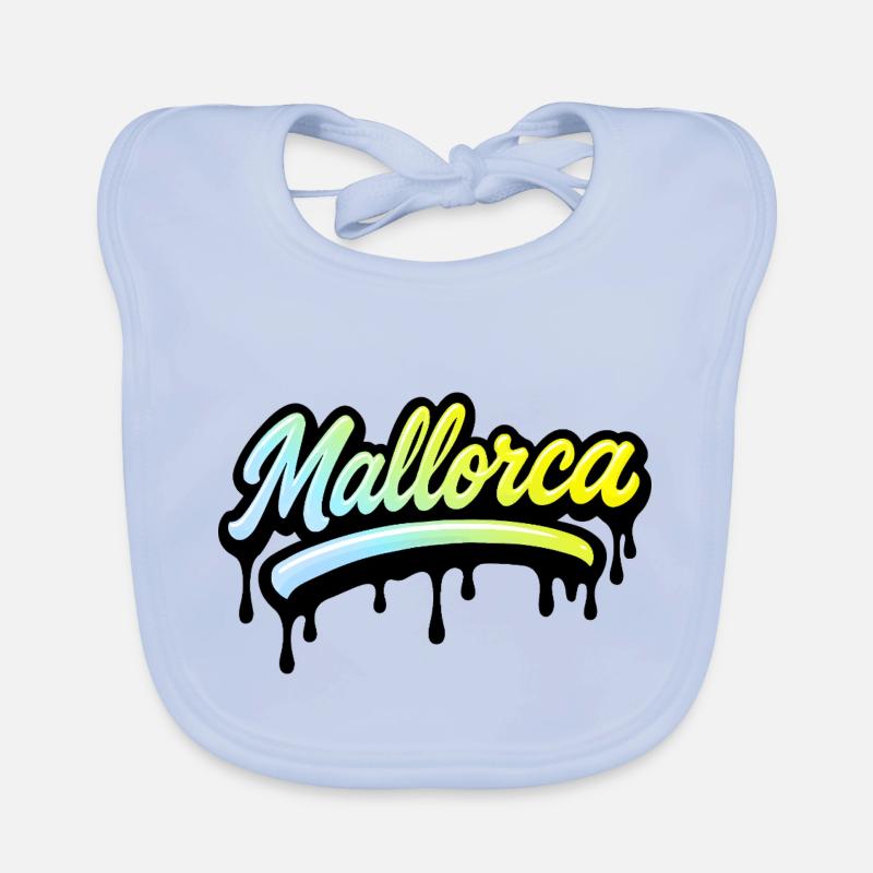 Mallorca Colorful Lettering Organic Baby Bibs