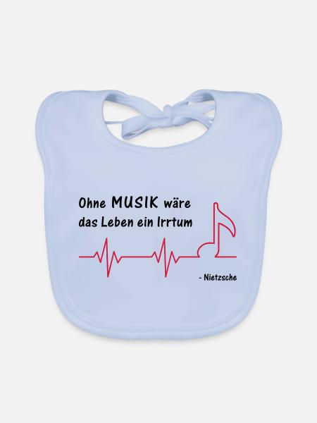 Musik - Baby Bio-Lätzchen - sky Blue - Vorne