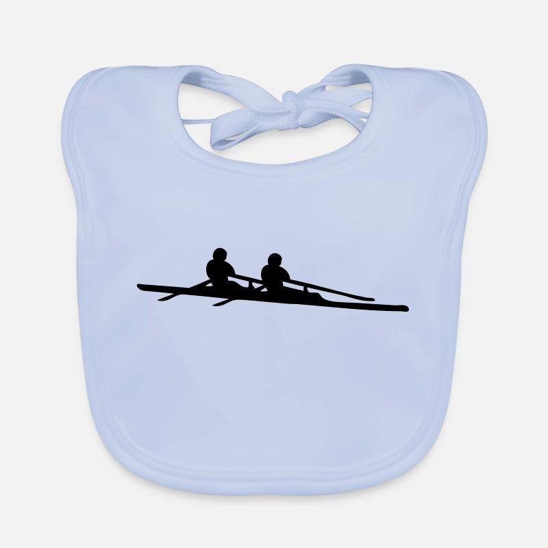 rowing - Organic Baby Bibs - sky blue