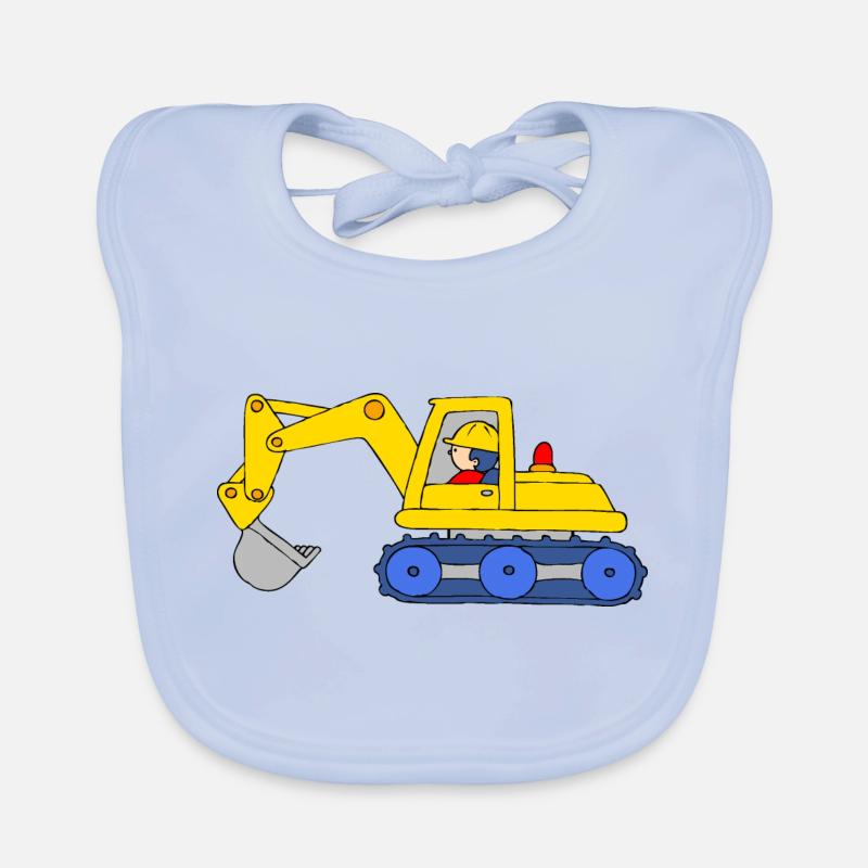 Backhoe Loader Organic Baby Bibs