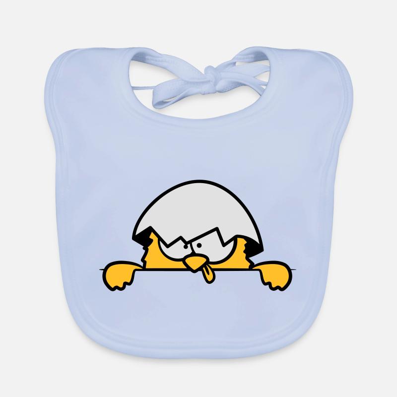 Crazy chicks behind wall Organic Baby Bibs