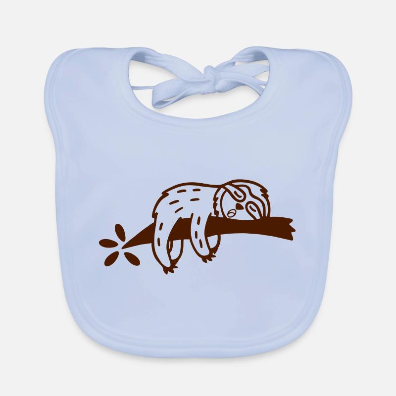 Faultier 2 - Baby Bio-Lätzchen - sky Blue