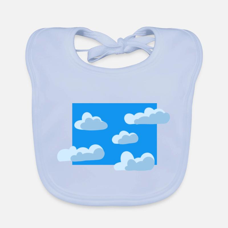 Blue cloudy sky Organic Baby Bibs