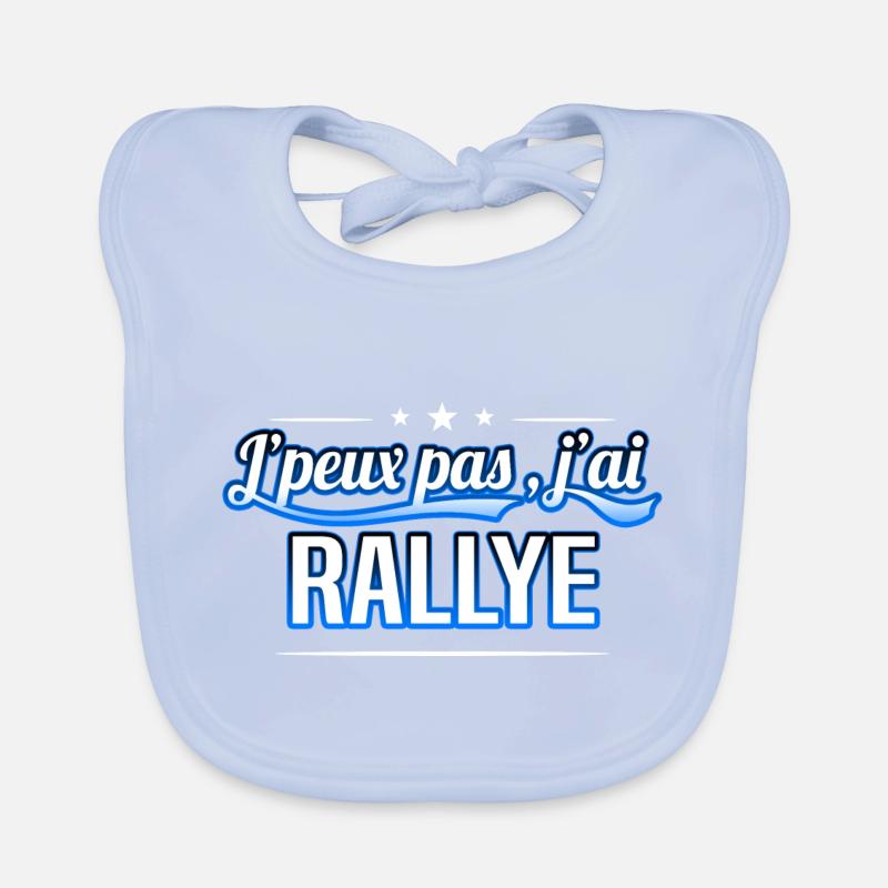 Rallye - j'peux pas , j'ai Rallye - Bavoir bio Bébé - bleu ciel