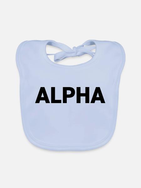Alpha Dark Pack Rank - Organic Baby Bibs - sky blue - Front