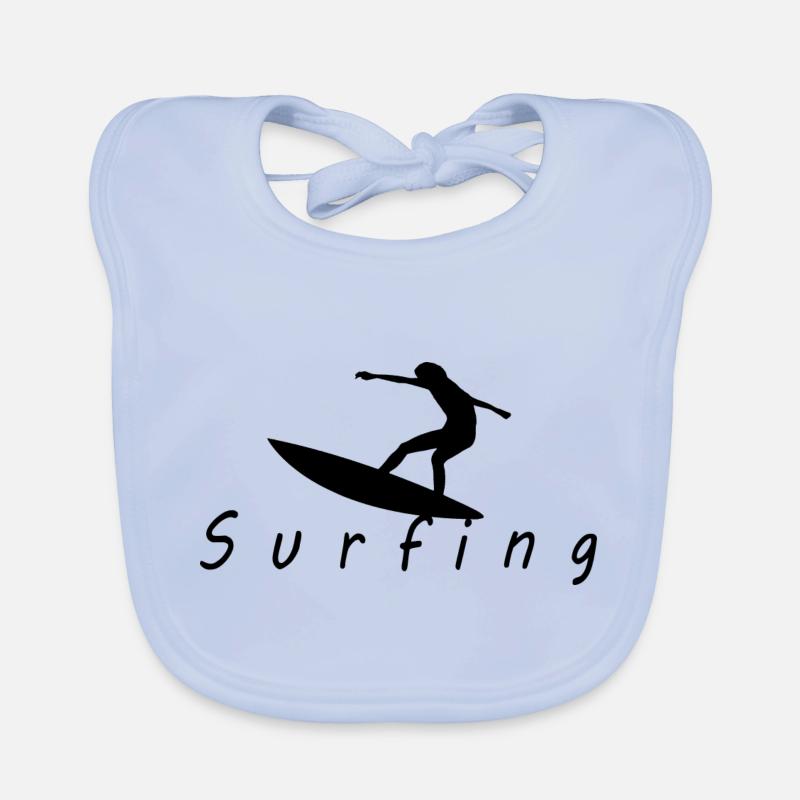Lettrage de surf avec image Bavoir bio Bébé