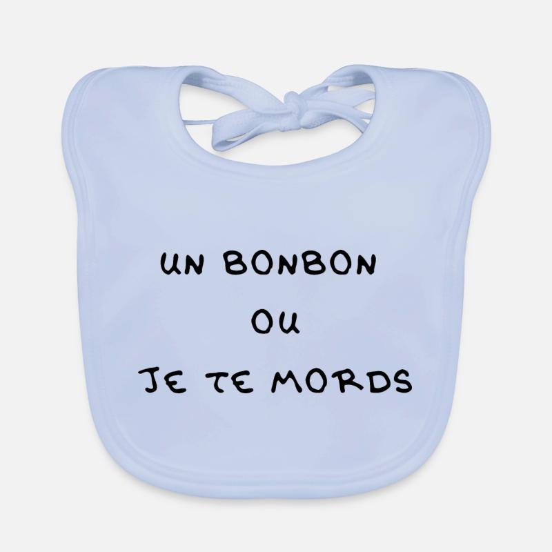 UN BONBON OU JE TE MORDS Bavoir bio Bébé