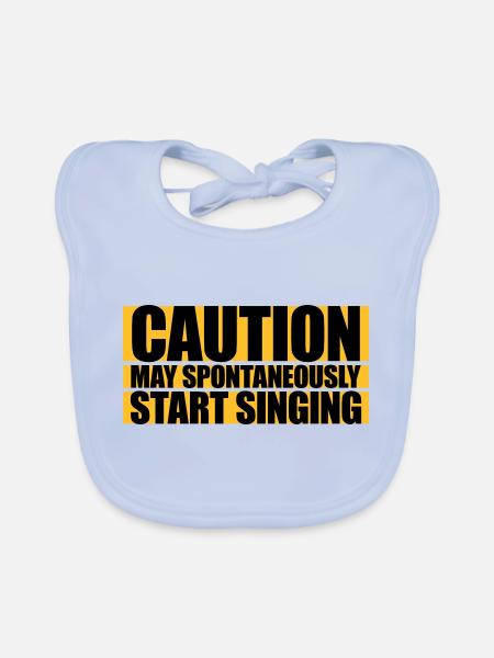 may spontaneously start singing - Organic Baby Bibs - sky blue - Front