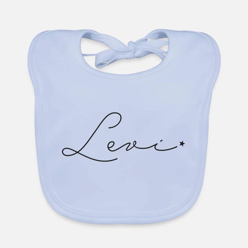 Name Levi - Baby Bio-Lätzchen - sky Blue