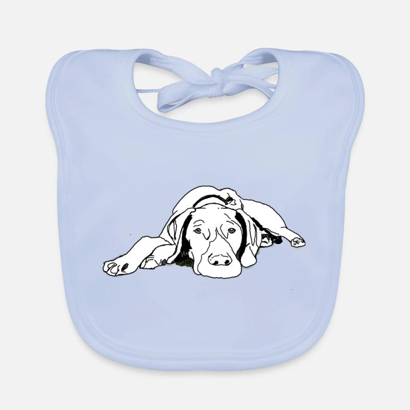 Pointer Deutsch Kurzhaar - Baby Bio-Lätzchen - sky Blue