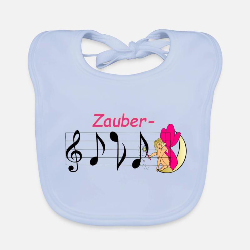 Zauberfee Noten - Baby Bio-Lätzchen - sky Blue