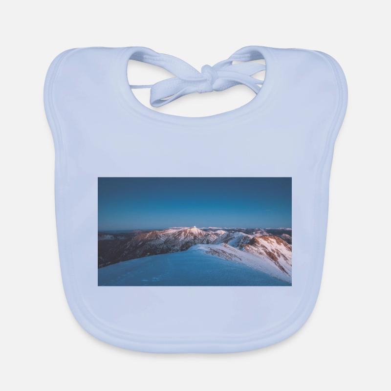 Alpenglow on Agrafa Mountain Range Organic Baby Bibs