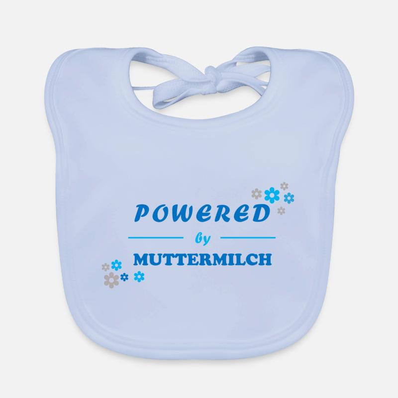 Powered by Muttermilch - blaues Design Baby Bio-Lätzchen