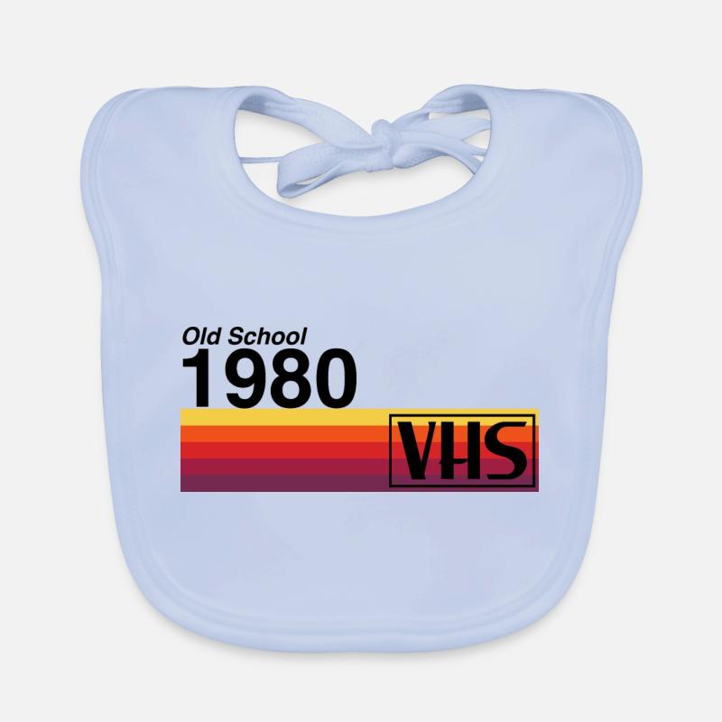 Old School 1980 - VHS Organic Baby Bibs