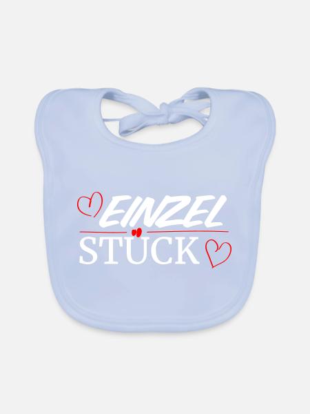 Einzelstück weiss - Baby Bio-Lätzchen - sky Blue