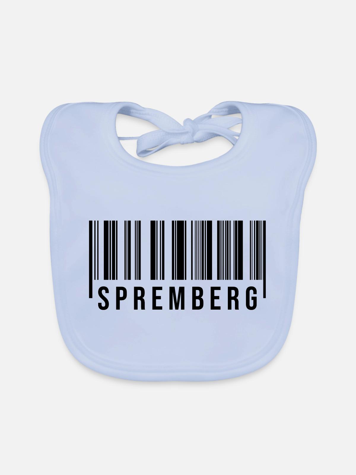 Spremberg Strichcode - Baby Bio-Lätzchen - sky Blue - Vorne