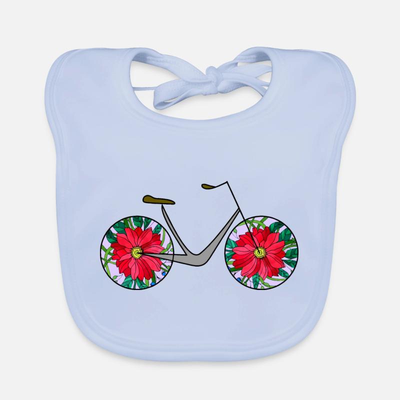 Vélo - Bavoir bio Bébé - bleu ciel