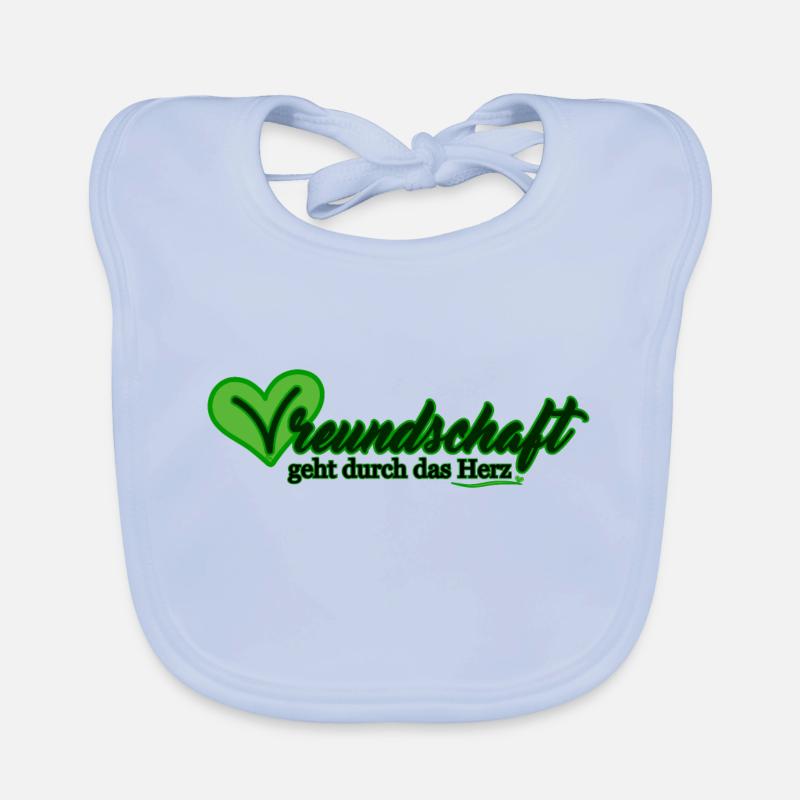 Vreundschaft geht durch das Herz Baby Bio-Lätzchen