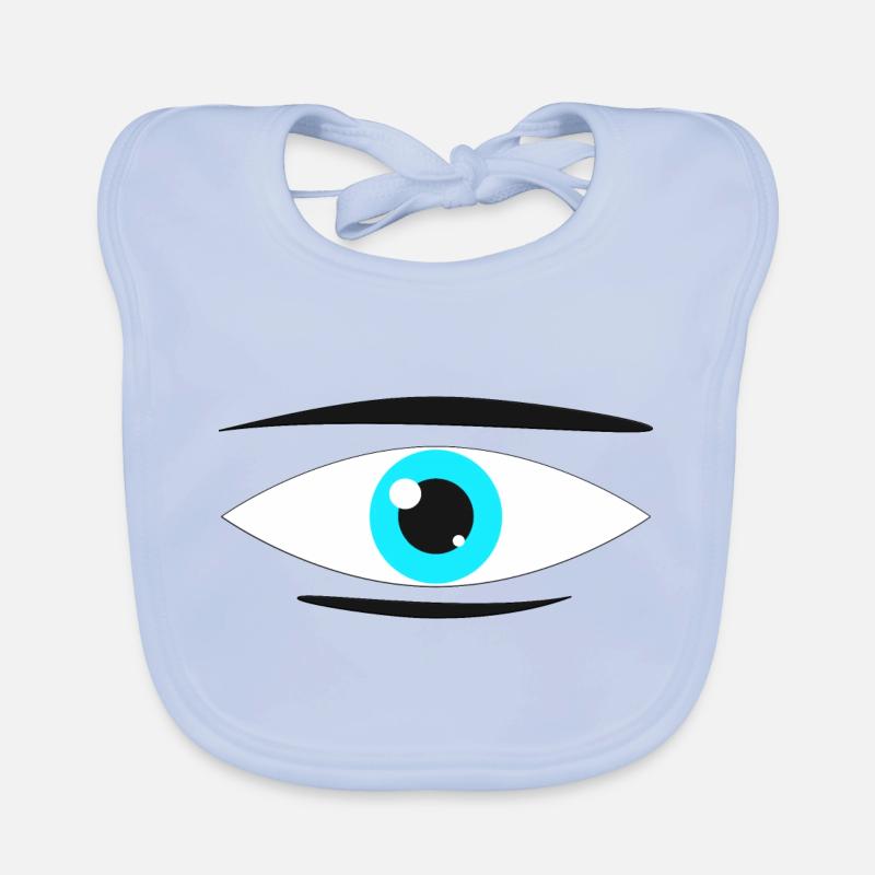 Oeil Manga turquoise Bavoir bio Bébé