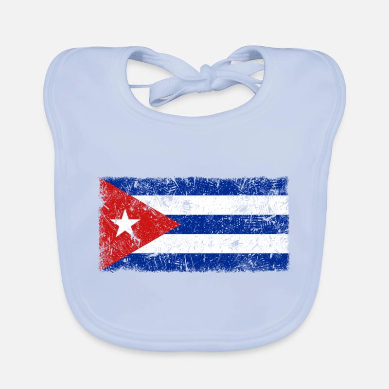 Cuba Vintage - Bavoir bio Bébé - bleu ciel