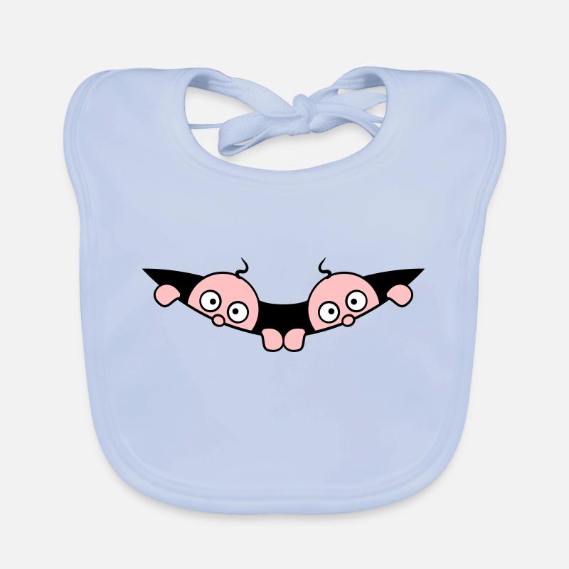 Comic Twins Peeking Out Belly 2 Bébés Enceintes Bavoir bio Bébé