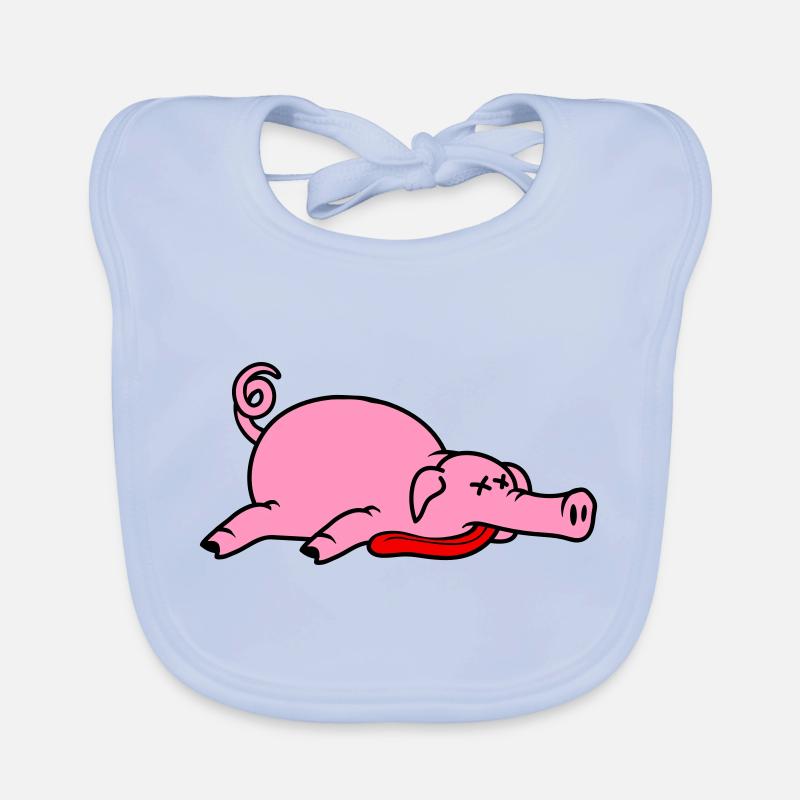 Unconscious Dead Pig Cricket Eating Meat Organic Baby Bibs