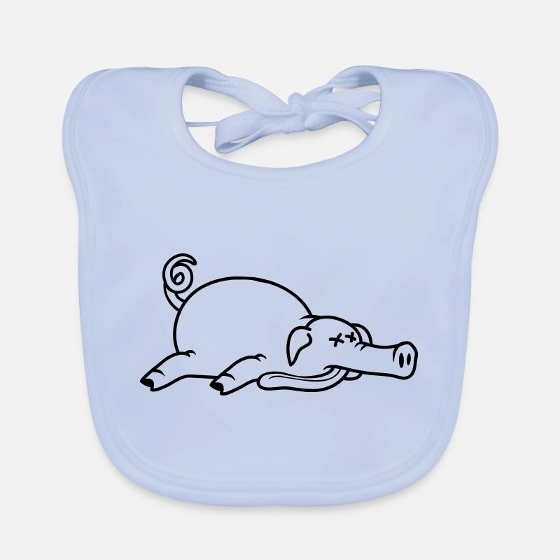 Grillon de porc mort inconscient mangeant de la viande Bavoir bio Bébé