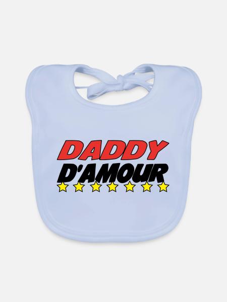 LOVE DADDY - Organic Baby Bibs - sky blue - Front