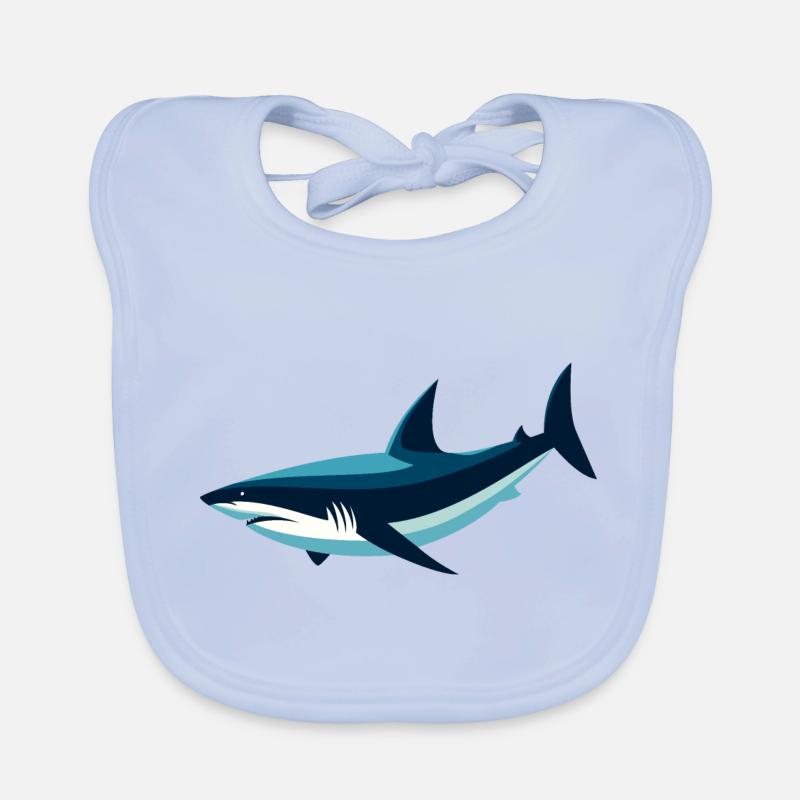 Stylized Shark Organic Baby Bibs