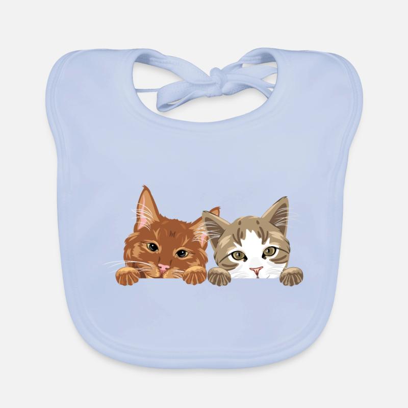 Jeter un coup d’œil mignon deux chats Bavoir bio Bébé