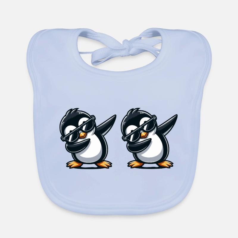 pinguin dabbing 2 Baby Bio-Lätzchen