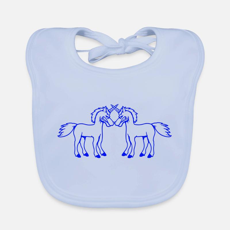 2 Einhörner Kampf Böse Wütend Angriff Duell Team Baby Bio-Lätzchen