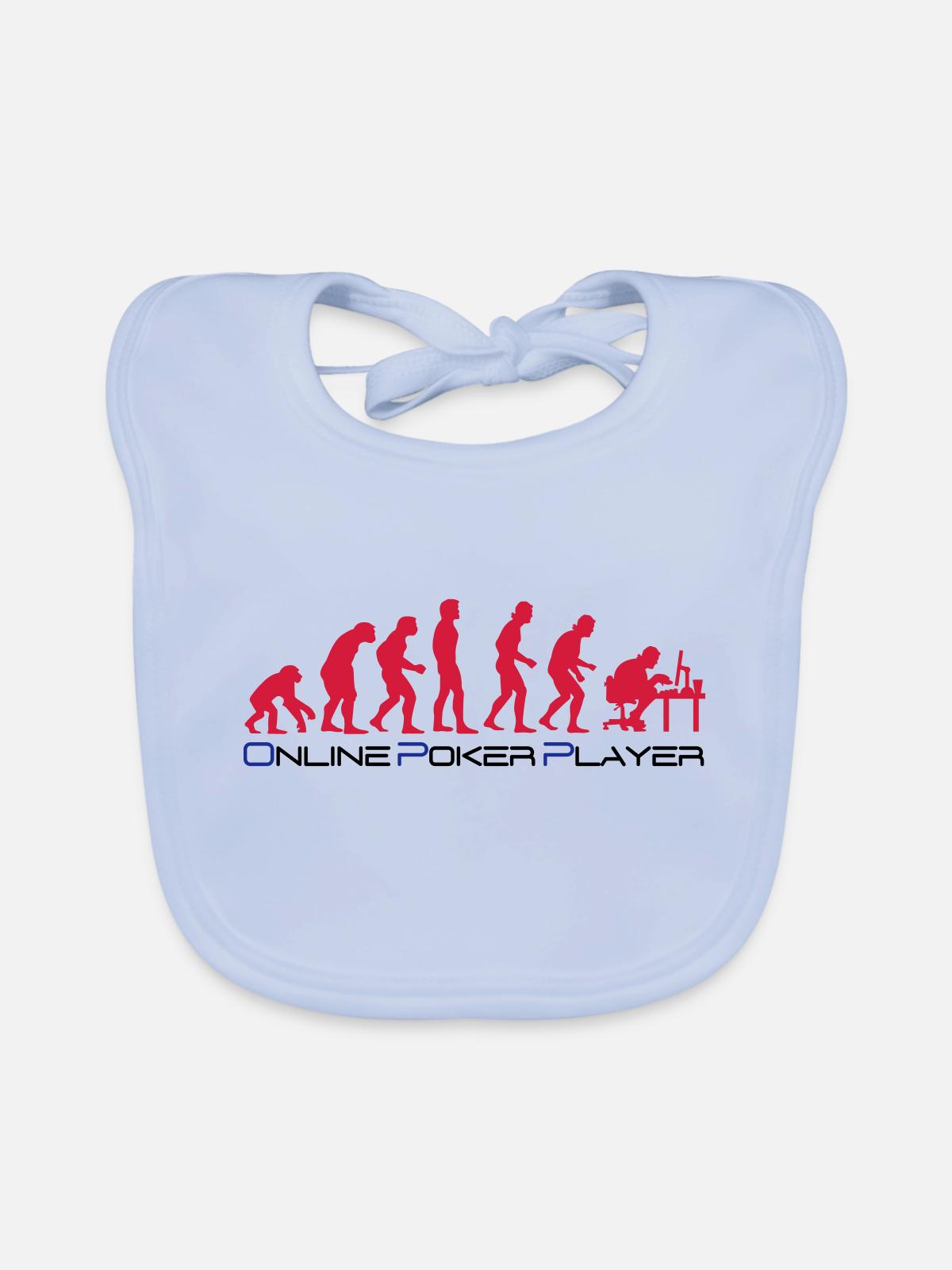 poker_evolution - Bavoir bio Bébé - bleu ciel - Devant