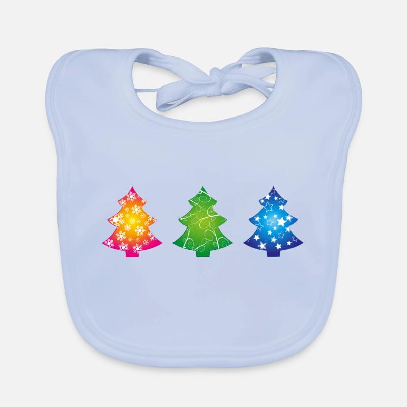 Weihnachtsbäume - Baby Bio-Lätzchen - sky Blue