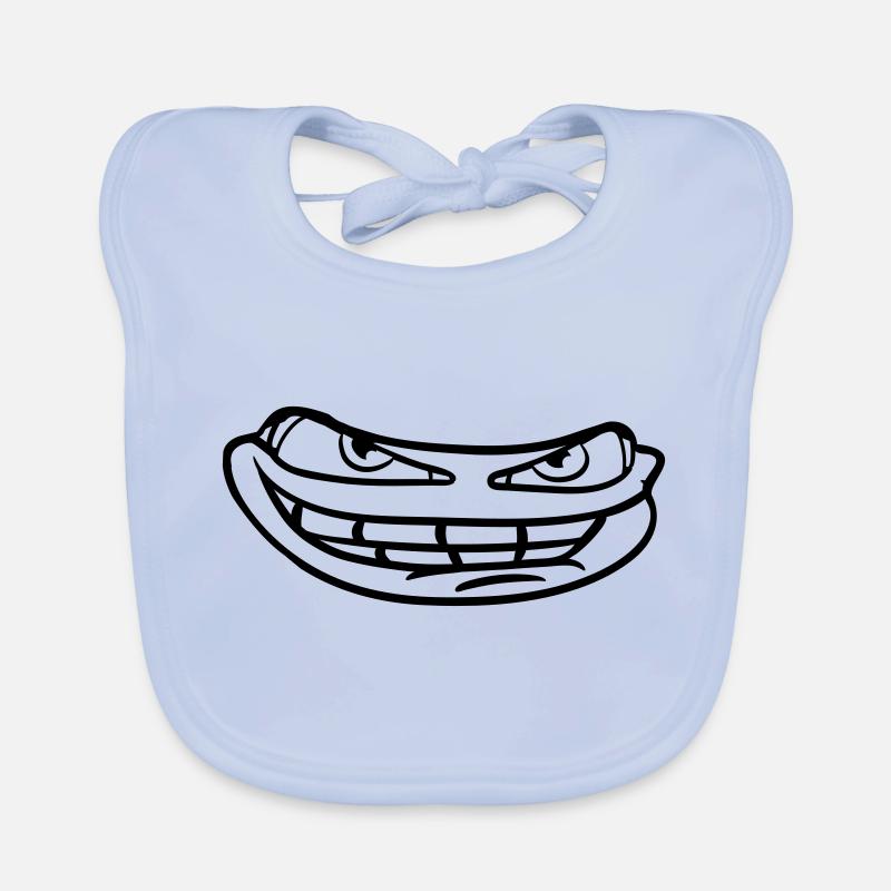 face head evil meme grin funny comic carto Organic Baby Bibs