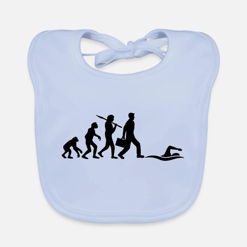 evolution entwicklung geboren zum schwimmen logo s Baby Bio-Lätzchen