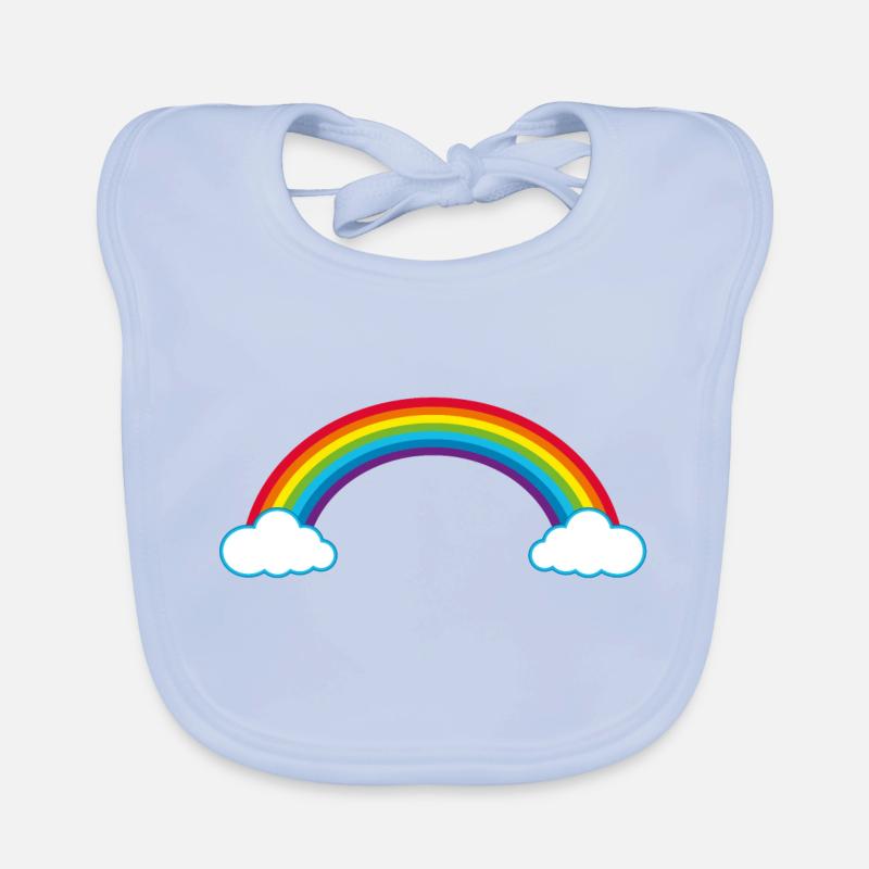 Rainbow Clouds Summer Thunderstorm Happiness in Love Organic Baby Bibs