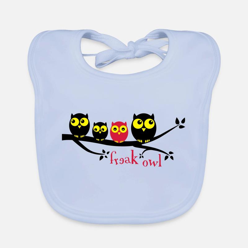 Owl Freak 3 colored Organic Baby Bibs