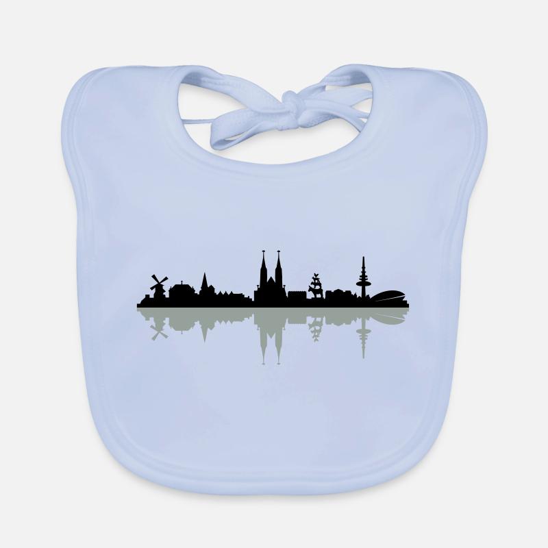Skyline Bremen Schatten - Baby Bio-Lätzchen - sky Blue
