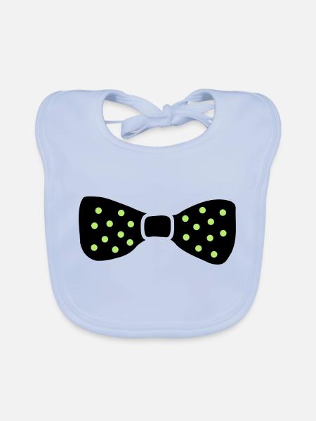 bow_tie - Organic Baby Bibs - sky blue - Front