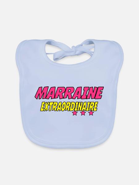 Marraine extraordinaire - Baby Bio-Lätzchen - sky Blue - Vorne