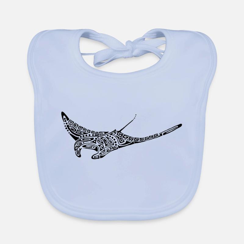 black manta ray tattoo Organic Baby Bibs