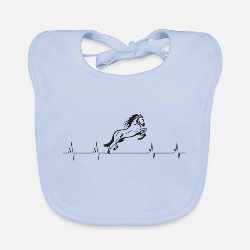 Pferd Herzfrequenz Ich liebe Geschenkidee Baby Bio-Lätzchen