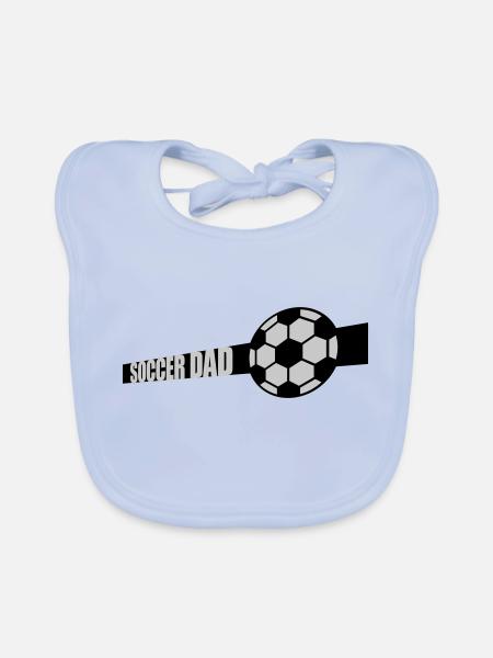 Sport Design Soccer Dad - Organic Baby Bibs - sky blue - Front