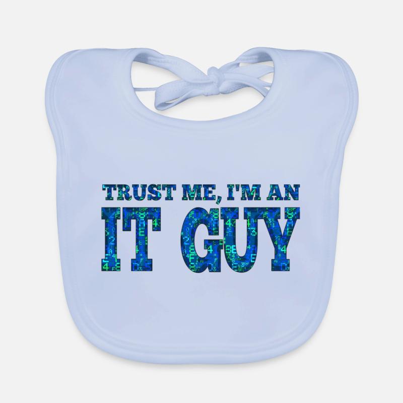 IT guy support geek computer computer geek technician Organic Baby Bibs