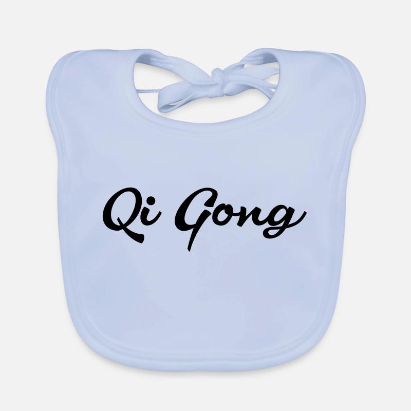Qigong Cursive Lettering Organic Baby Bibs